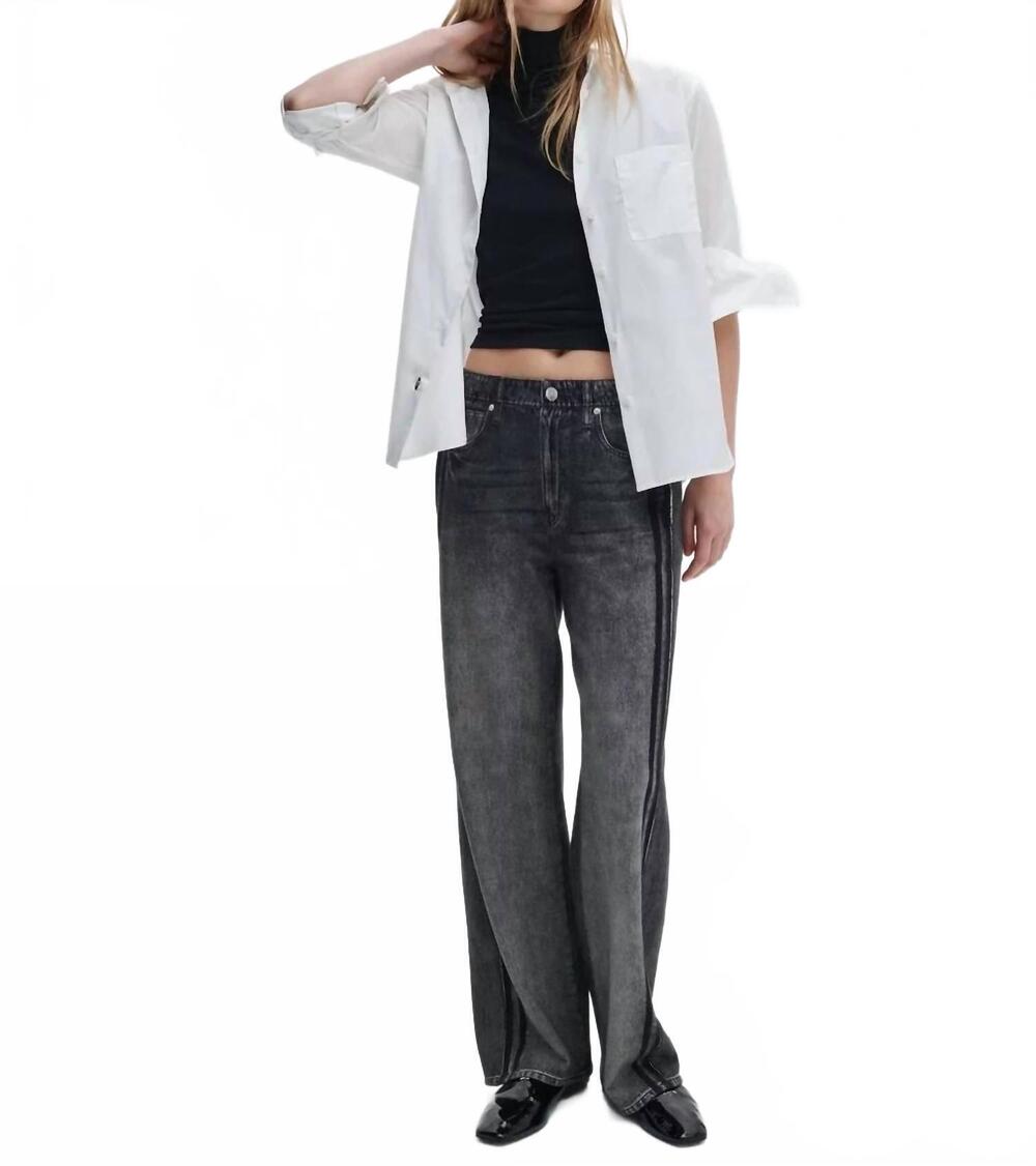NEW RAG & BONE miramar wide-leg track pant in washed black